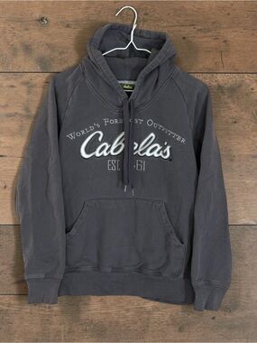 Cabela's Men's Charcoal Logo Hoodie Sweatshirt